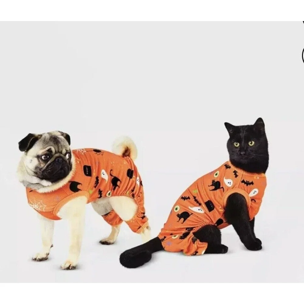 Hyde & EEK! Halloween Pumpkins Ghost Dog and Cat Pet Pajama‎ Small